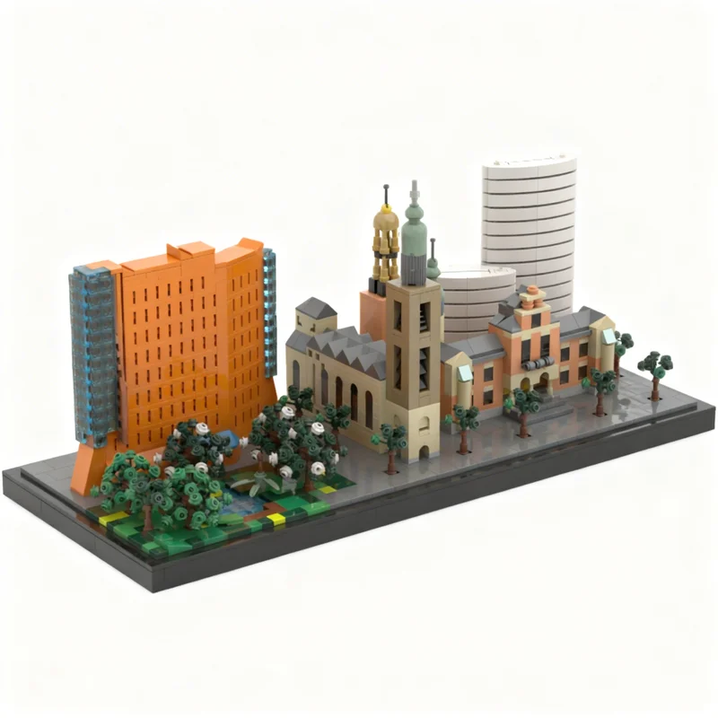 2155 деталей MOC: Архитектурная модель городского пейзажа Гронингена, конструктор, набор для самостоятельной сборки, креативный подарок на День рождения или Рождество, игрушка (art.: 3920dc9685522) - 3920dc9685522