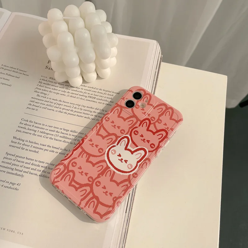 Cartoon Full Screen The Rabbit Phone Case For iphone 14 13 12 11 Pro Max X XR XSMAX 7 8 Plus SE TPU Case Cover New Products