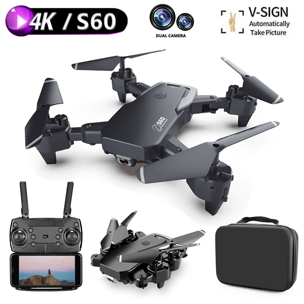 

Folding Drone Quadcopter Remote Control Plane Aircraft Toy Kids Gift with Storage Bag, 4K Aerial