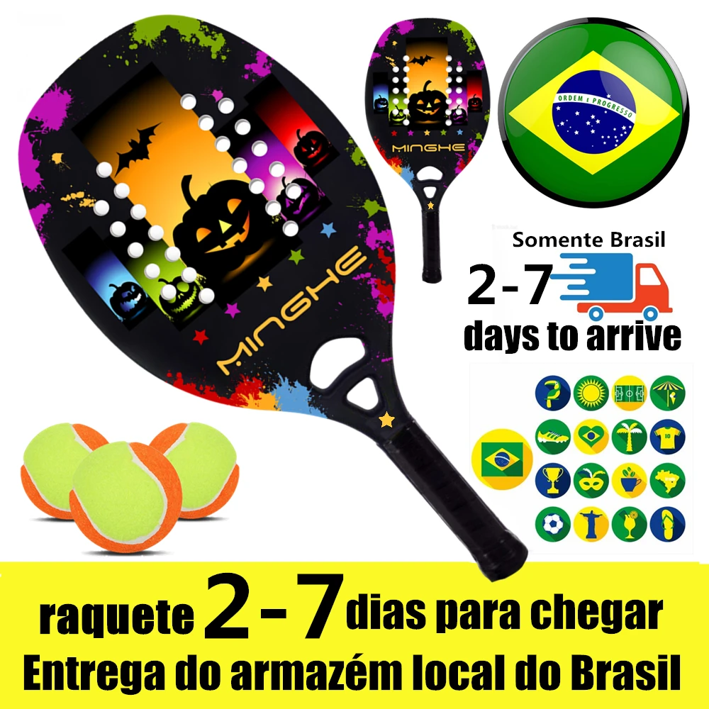 

Colorful pumpkin beach rackets can be shipped from local warehouse in Brazil, shipping time 2-7 days to receive