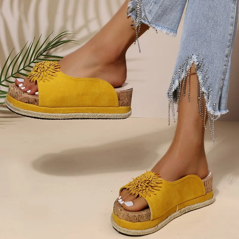 2022 Summer Women Slippers Fashion Casual Outdoor Platform Female Sandals Comfortable Beach Solid Ladies Flat Sandalias35-43