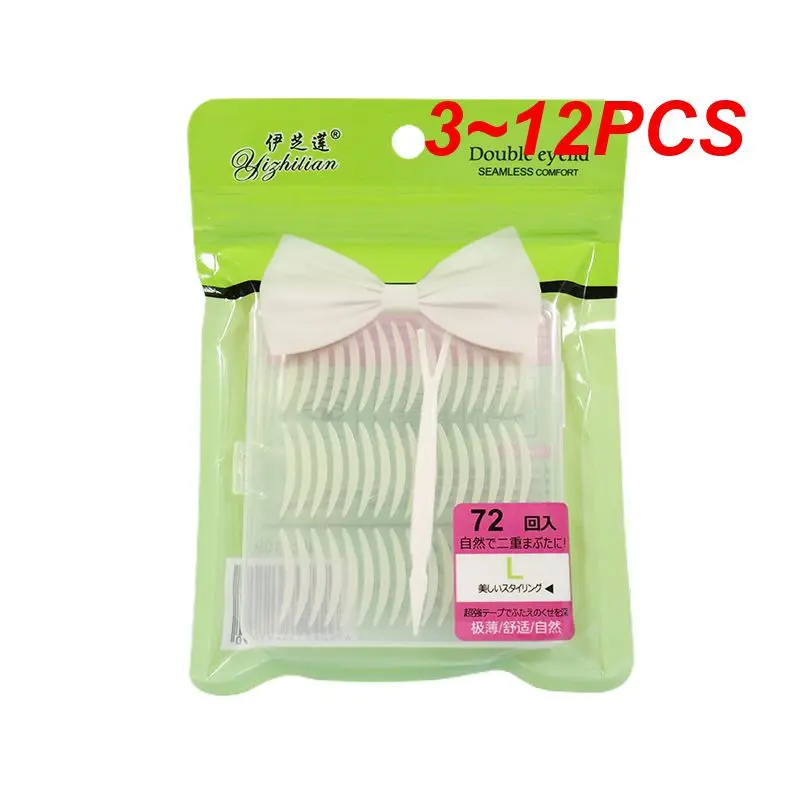 

3 ~ 12 шт. невидимая двойная лента для век, самоклеящиеся прозрачные наклейки для век, тонкие водонепроницаемые волоконные наклейки для век в стиле S