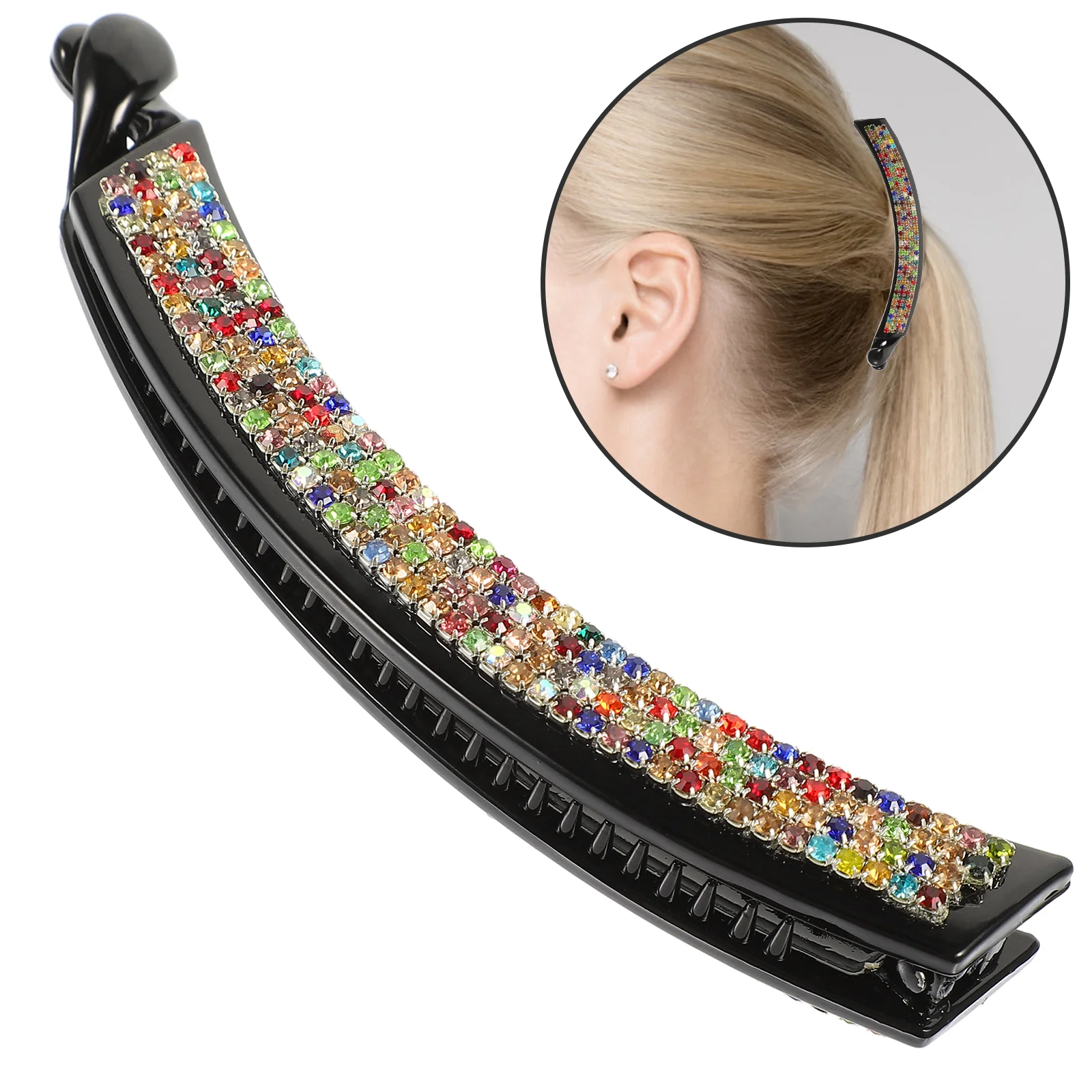 

Pearl Hair Barrettes Beautiful Clip Rhinestone Hairpin Vertical Rhinestones Miss