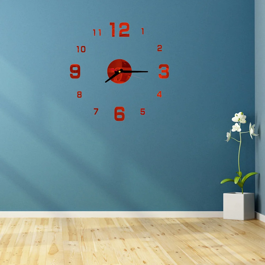 Безрамные настенные часы сделай сам клейкие цифры современные бесшумные 3D