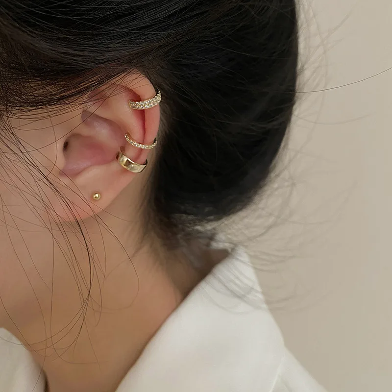 

South Korea's Exquisite Simple High-end Ear Clips Without Pierced Women's French Ear Bone Clip Earrings Clip on Earrings