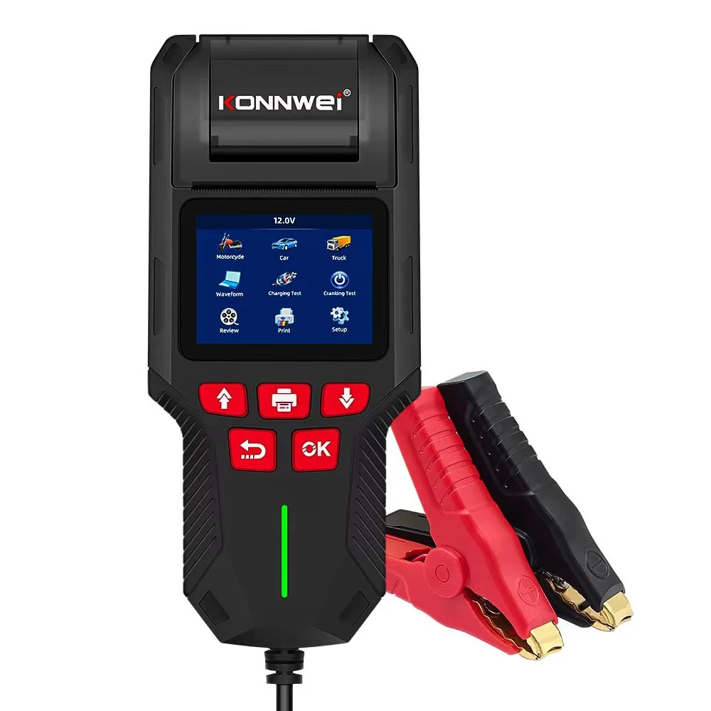 

KONNWEI KW700 12 В 24 В тестер автомобильного аккумулятора с принтером, инструменты для тестирования зарядки, диагностический инструмент для тестирования здоровья аккумулятора