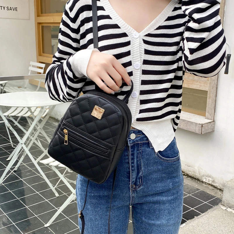 

Diamond Plaid Women's Backpack Multifunctional PU Leather Women's Shoulder Crossbody Bag Women's Shoulder Bag