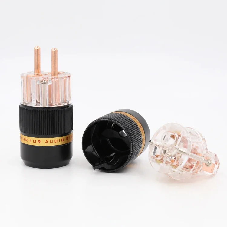 Viborg VE511+VF511 Прозрачный 99 99% чистая медь EUR Schuko Hi-Fi аудио Шнур питания Кабель Разъем