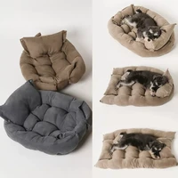 foldable super soft pet bed with pillow kennel dog cat winter warm sleeping mat for small puppy cushion mat cat supplies