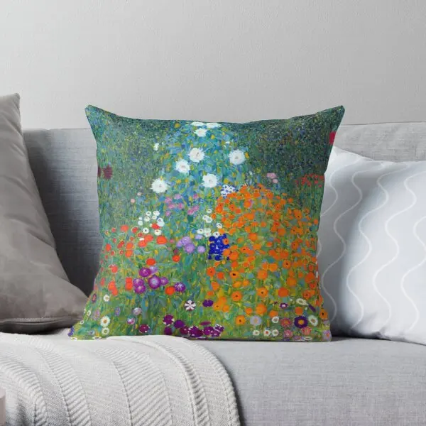 

Gustav Klimt Flower Garden Printing Throw Pillow Cover Case Square Throw Fashion Soft Comfort Car Cushion Pillows not include