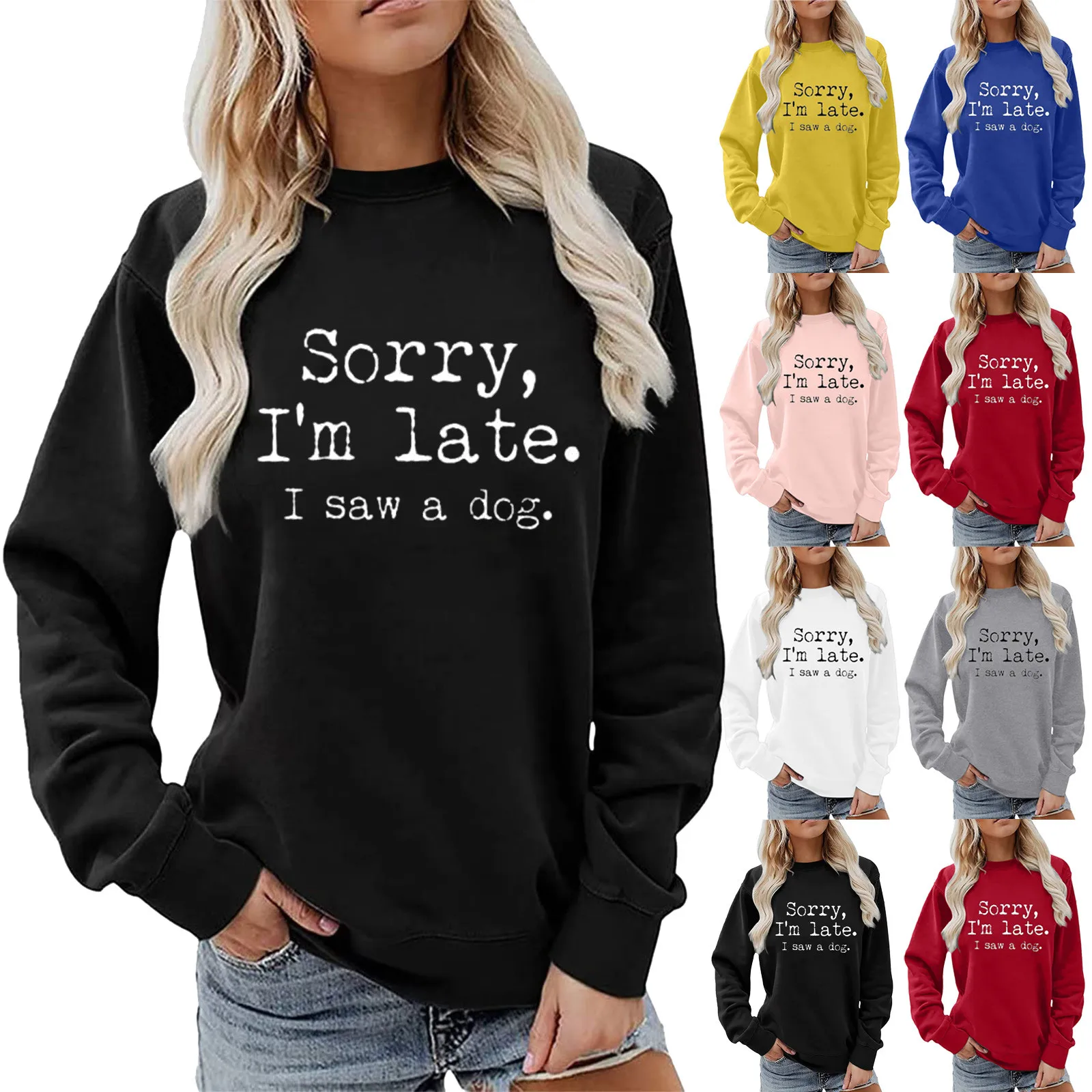 

Женский трикотажный свитшот с длинным рукавом и круглым вырезом