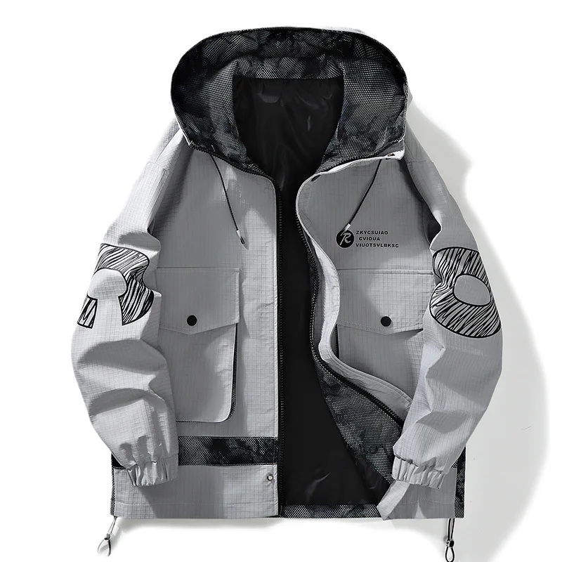 

Ветровка мужская с капюшоном, водонепроницаемая, ветрозащитная, размеры до 4XL