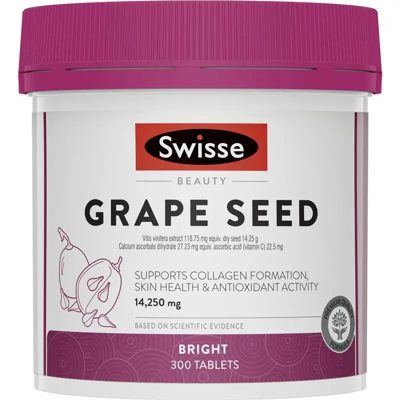 

Australia Swisse Grape Seed 14250mg 300Tablets Women Beauty Collagen Antioxidant VitaminC Skin Health Relieve Leg Veins Swelling