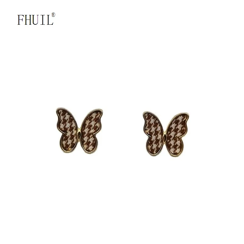 

Butterfly Stud Earring Cotton 925 Silver Needle Ear Piercing Pendientes Personality Korean Fashion Jewelry Girl Friend Gift New