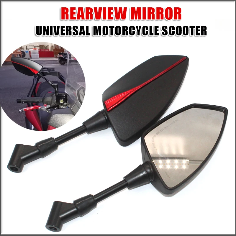 

2Pcs/Pair Motorcycle Rearview Mirror Scooter Motocross Rearview Mirrors Electrombile Back Side Convex Mirror 8mm/10mm