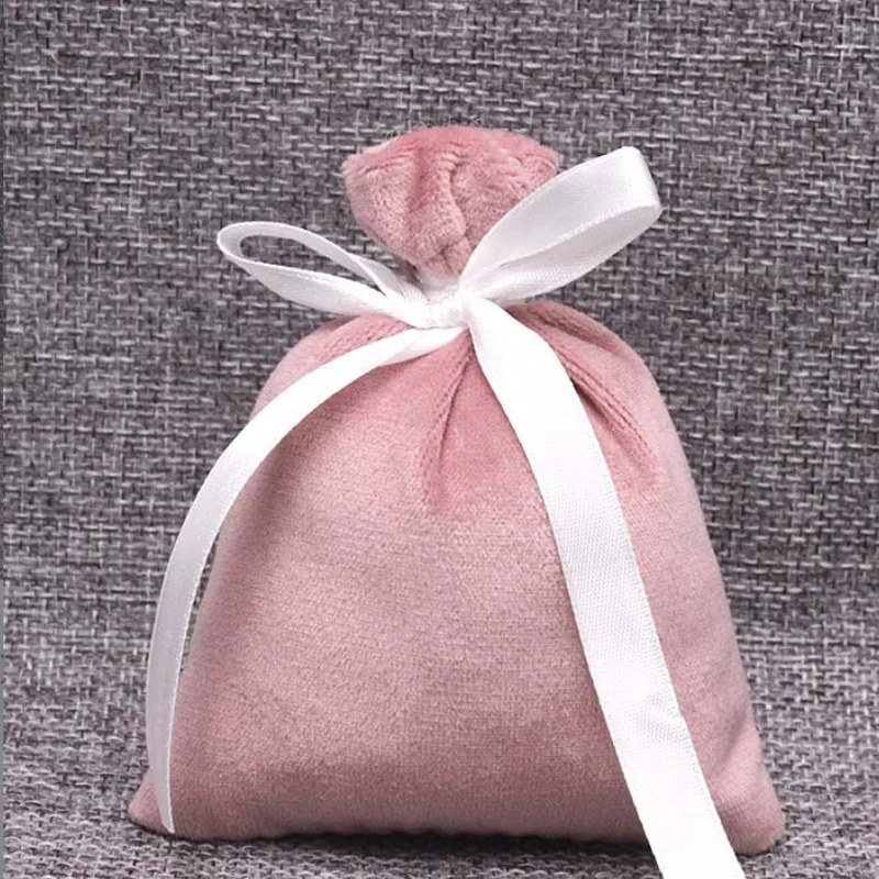 

Pink Velvet Gift Bags 7x9cm 9x12cm 11x14cm 15x20cm pack of 50 Eyelashes Sack Cosmetic Jewelry Ribbon Drawstring Pouches