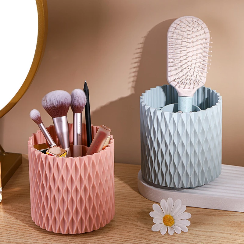 

Портативный вращающийся органайзер для кистей для макияжа, держатель для косметических карандашей, женская коробка для хранения косметиче...