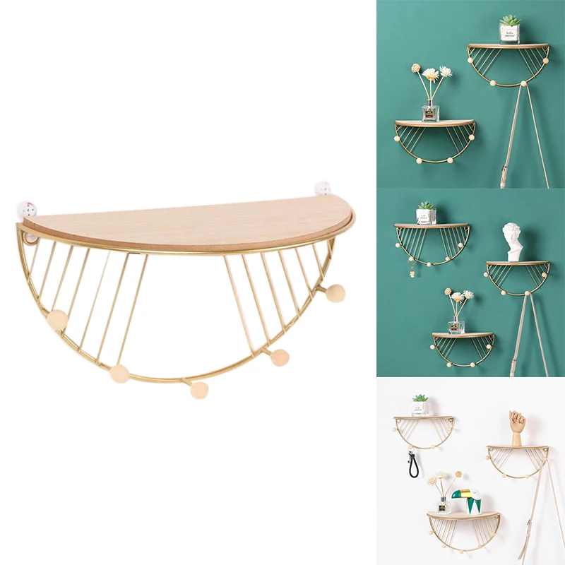 

Modern Simple Iron Hook Wall Shelf Home Decor Living Room Wall Shelves Decorative Nordic Creative Floating Shelf