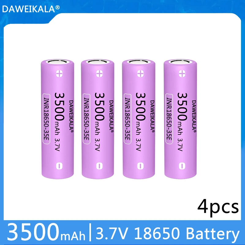 

2024 New Daweikala 18650 3500mAh 20A discharge INR18650-35E 3.7v 18650 battery 3.7V rechargable Battery FAN Toys+free shipping