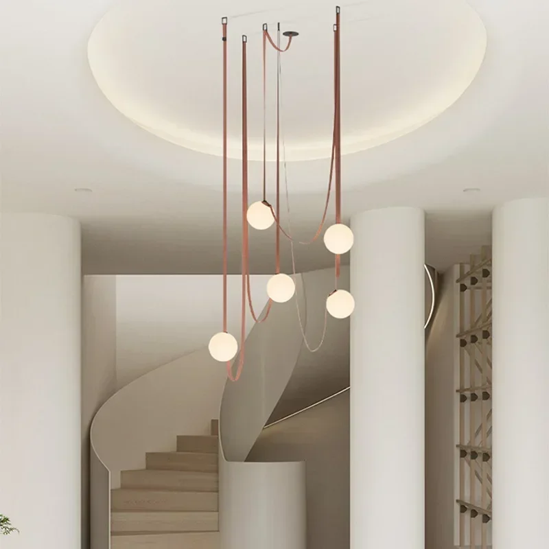 Белая стеклянная люстра в стиле арт-деко коричневая черная лампа E27 из