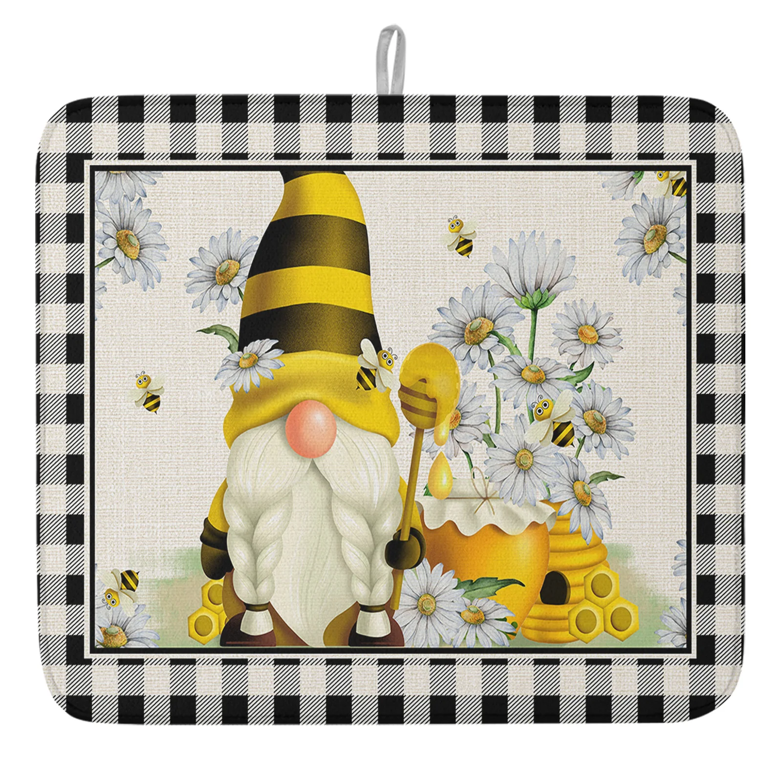 

Пасторальная Весенняя пчела Маргаритка гном новый коврик для слива для кухни аксессуары для кухонного стола сушильные коврики для посуды