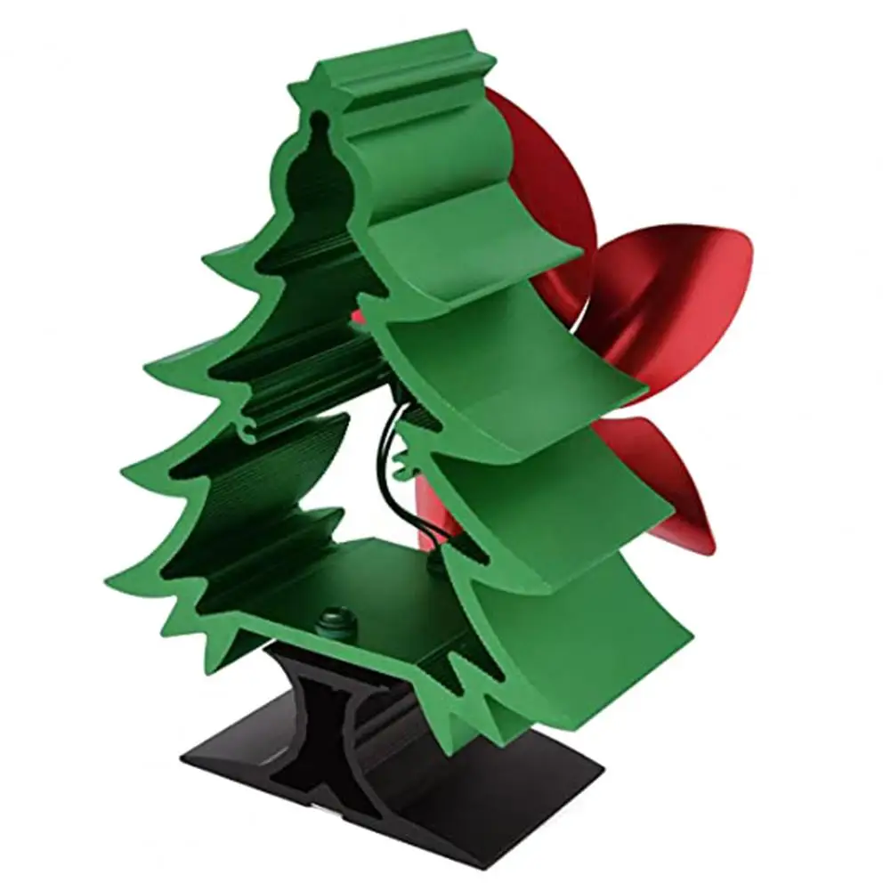 

Heat Powered Fan Beautiful Energy-saving Durable Xmas Tree Themed Circulating Warm Air Stove Fan for Living Room