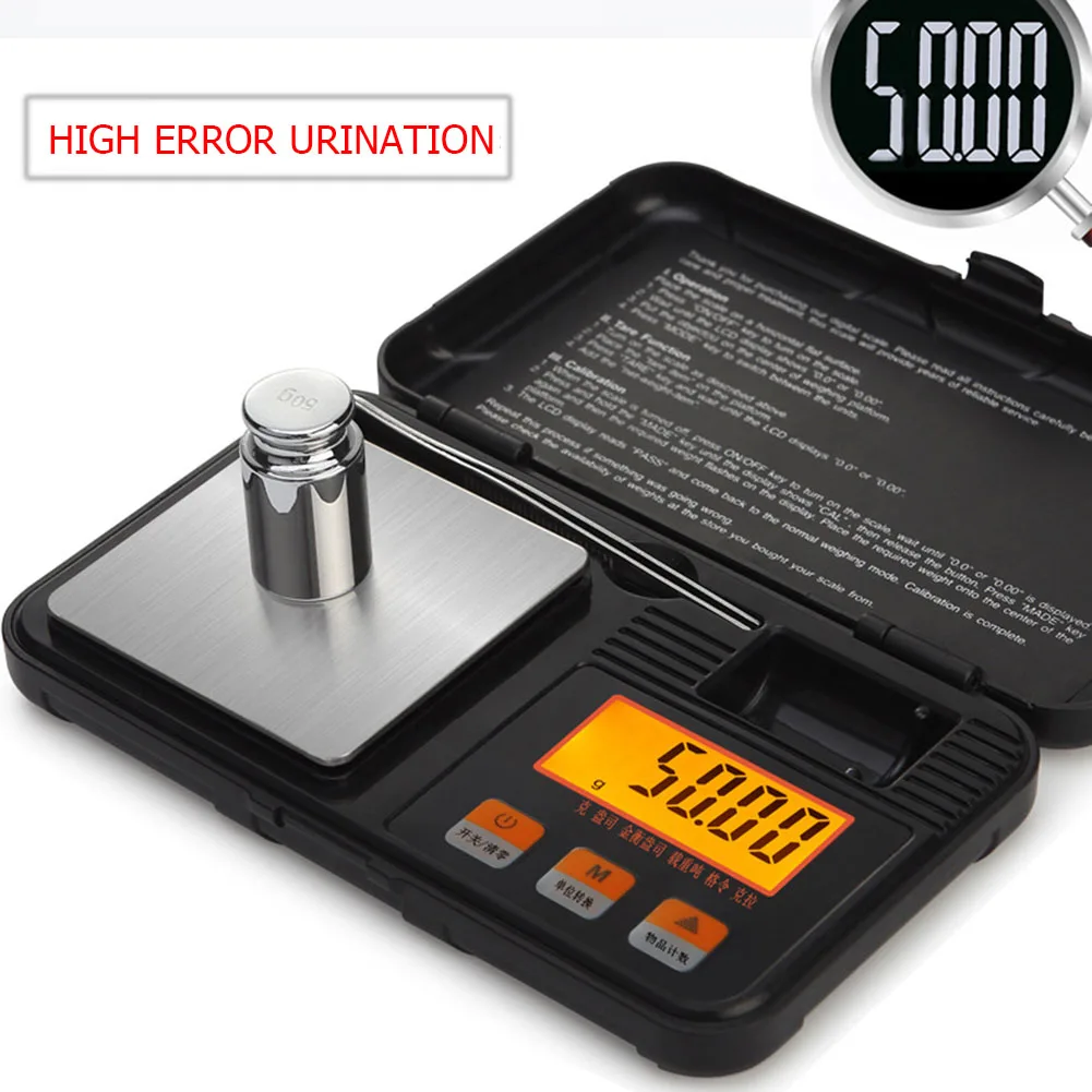 

Digital Mini Scale 200g/0.01g 50g/0.001g High Precision Pocket Electronic Weights Balance Scales for Food Weighing Jewelry Scale