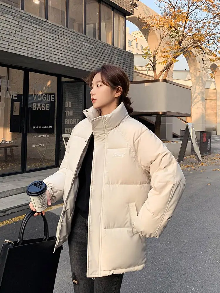 PinkyIsBlack 2022 Cotton Padded Jacket New Stand Collar Down Winter Jacket Women Thick Warm Parkas Female Winter Coat Outerwear
