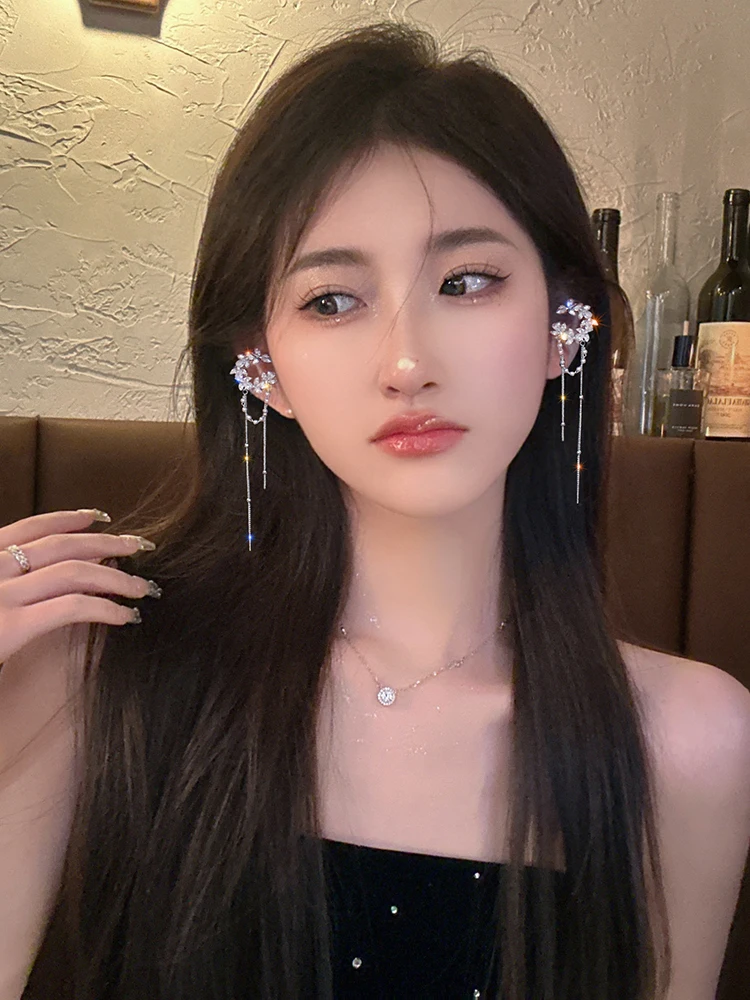 Жемчужный зажим для ушей с кисточкой легкие роскошные высококачественные