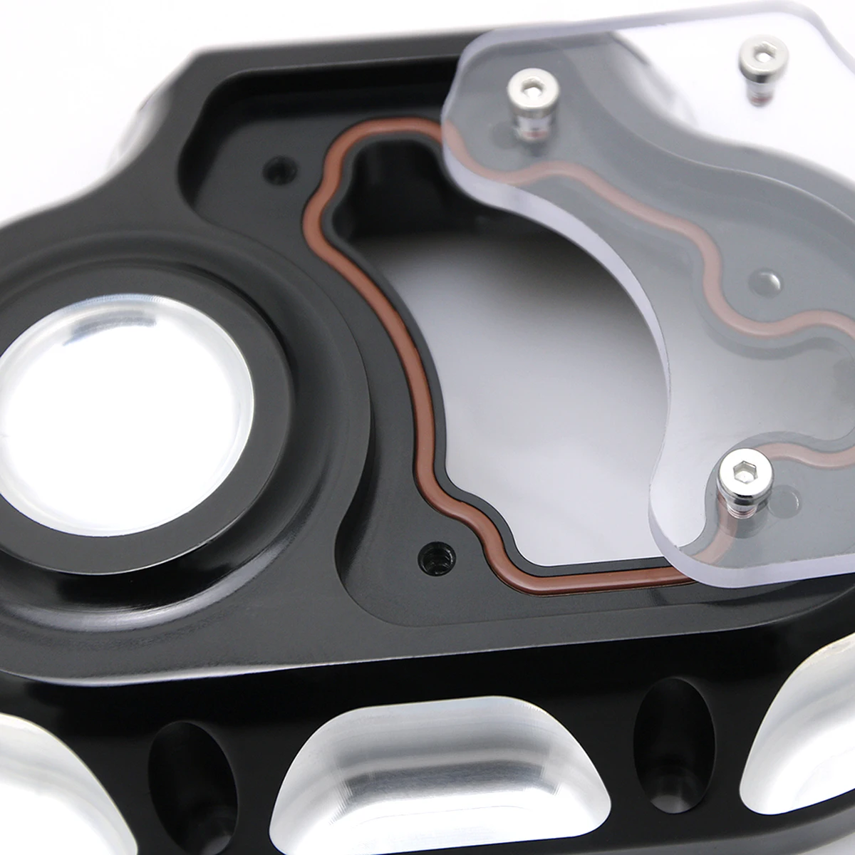 Фото CNC Clarity Transmission Side Cover For Harley Touring street glide FLHX Road King FLHR Softail 07-13 №5