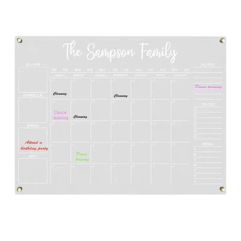 

Acrylic Calendar Dry Erase Board Calendar Planner Board Whiteboard Dry Erase Board Whiteboard Multifunctional Creative Reusable
