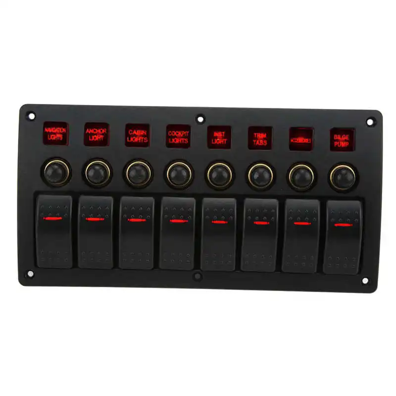 

On Off Panels Toggle Switch Panel Hi Low Temp Resistant with Stickers Screws for 12‑24V RVs Yachts Boats