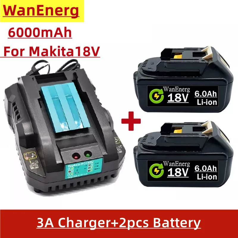 

6000mAh BL1860B replacement battery compatible with Makita 18V battery with LED indicator 18V LXT battery BL1860