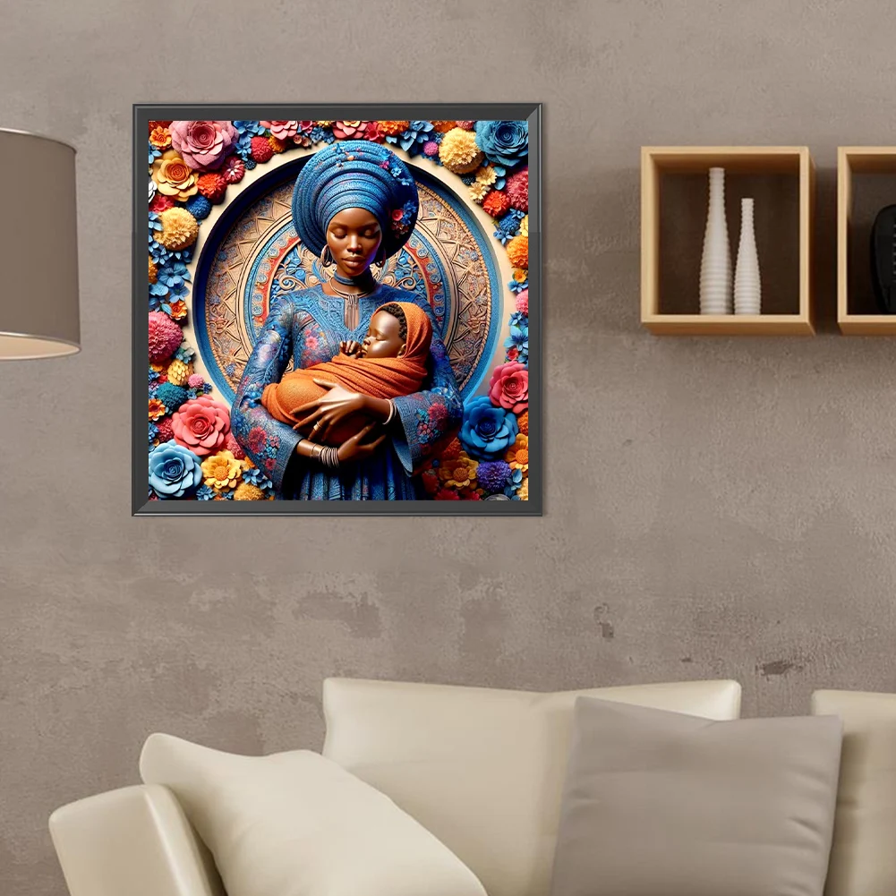 5D DIY Full Round Drill Diamond Painting Mother and Son Home Decor Art Craft