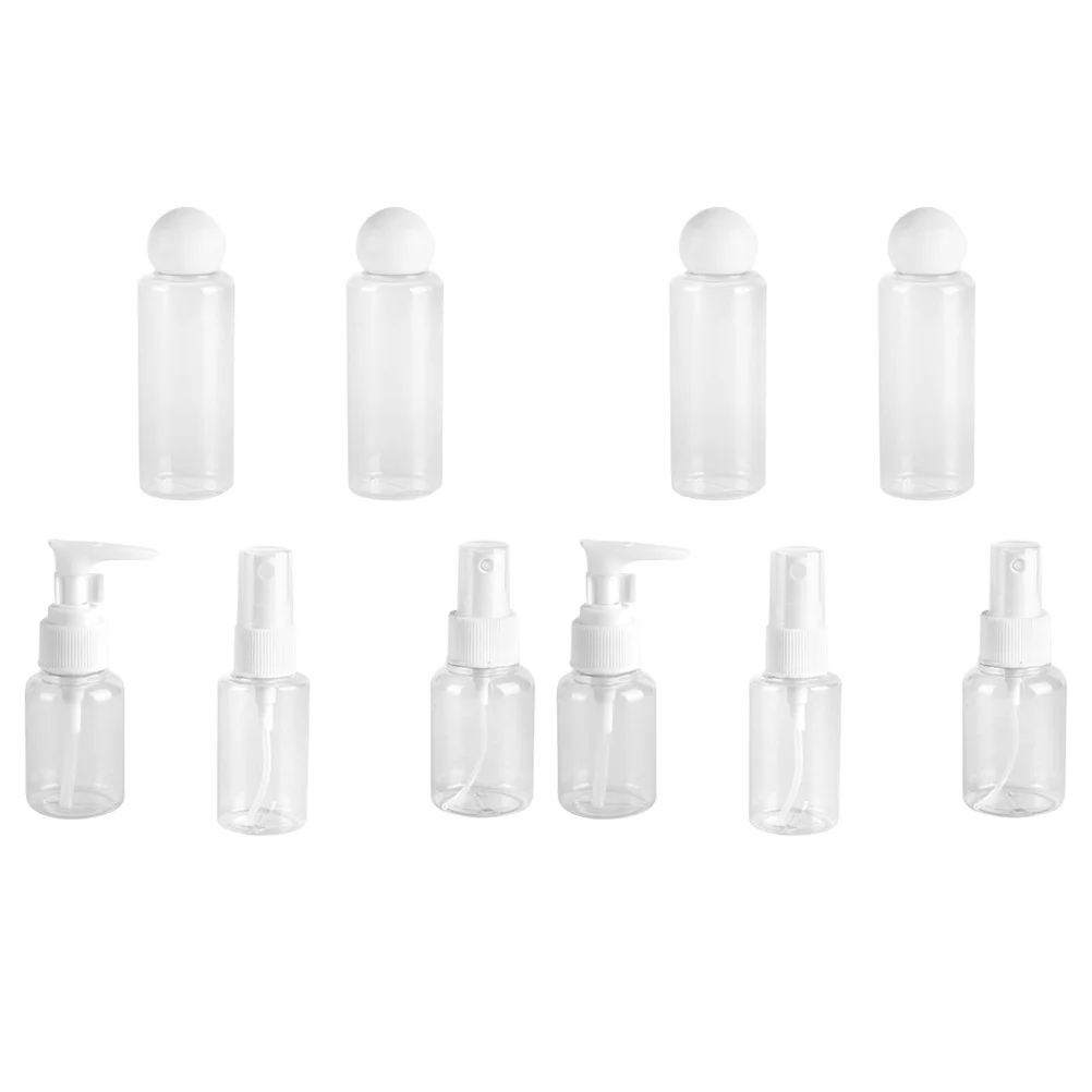 

10pcs Bottles Makeup Bottles Fine Bottles Pump Bottles for Shampoo Lotion 50ml