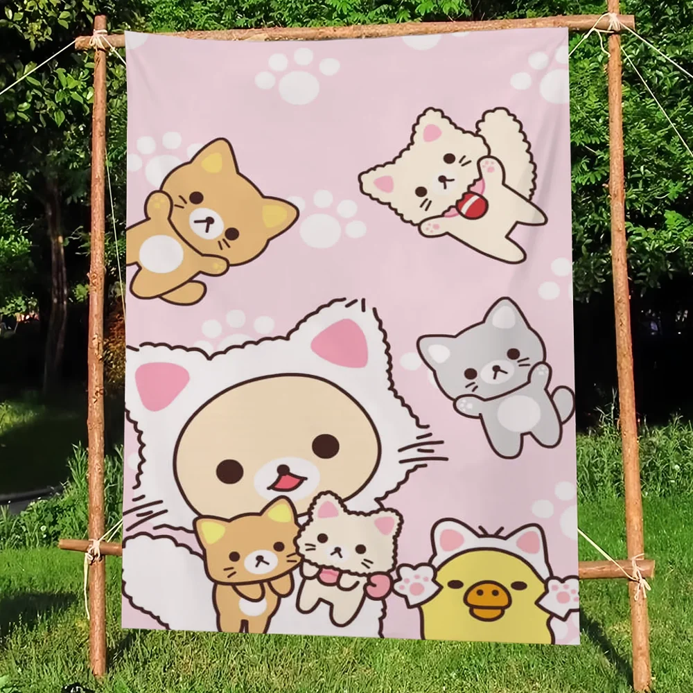 Милый мультяшный флаг R-Rilakkuma высокое качество гостиная домашний баннер печать