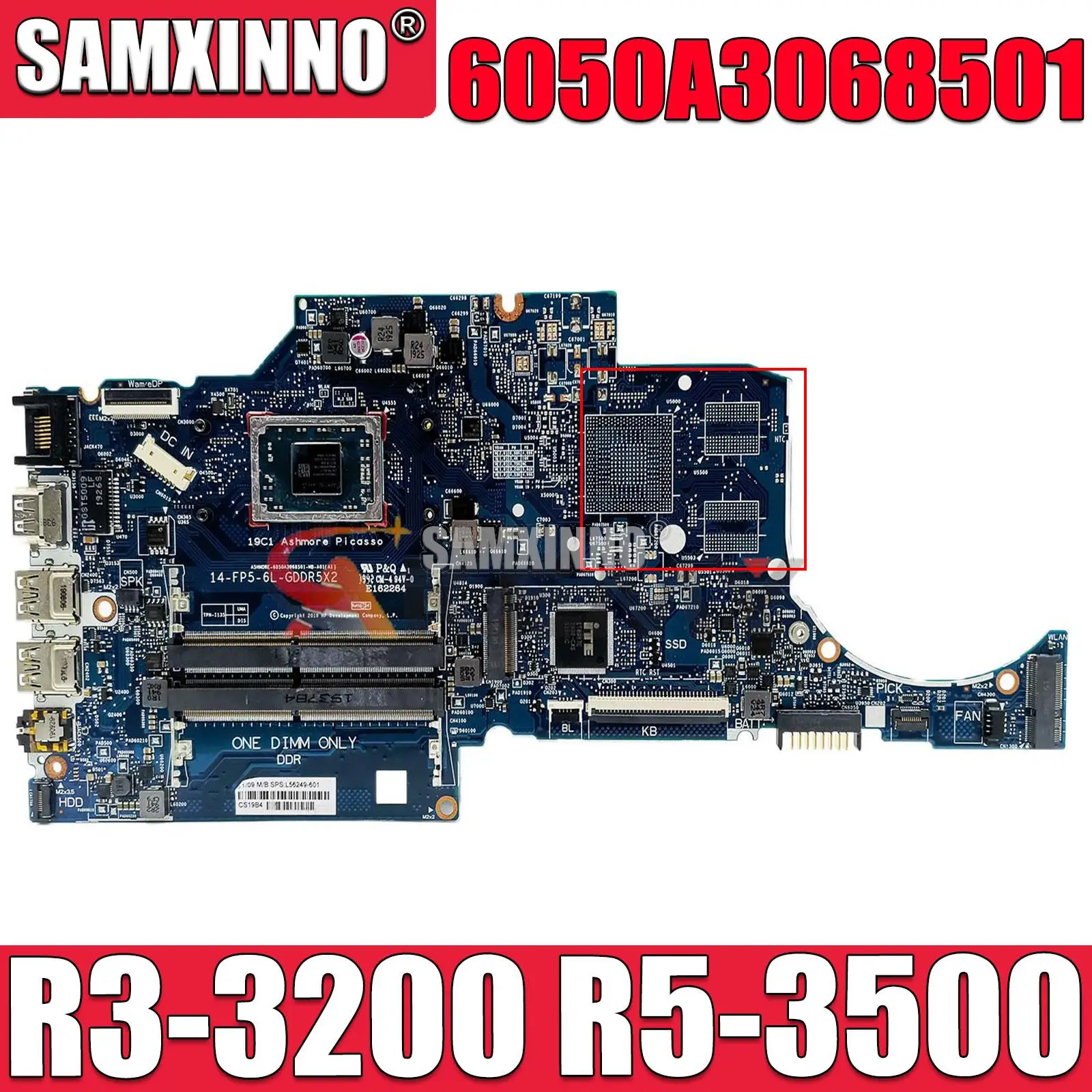 

For HP 14-DK 14S-DK TPN-L135 Laptop Motherboard With R3-3200 R5-3500 CPU 6050A3068501-MB-A01 L51928-601 L51929-001 Mainboard