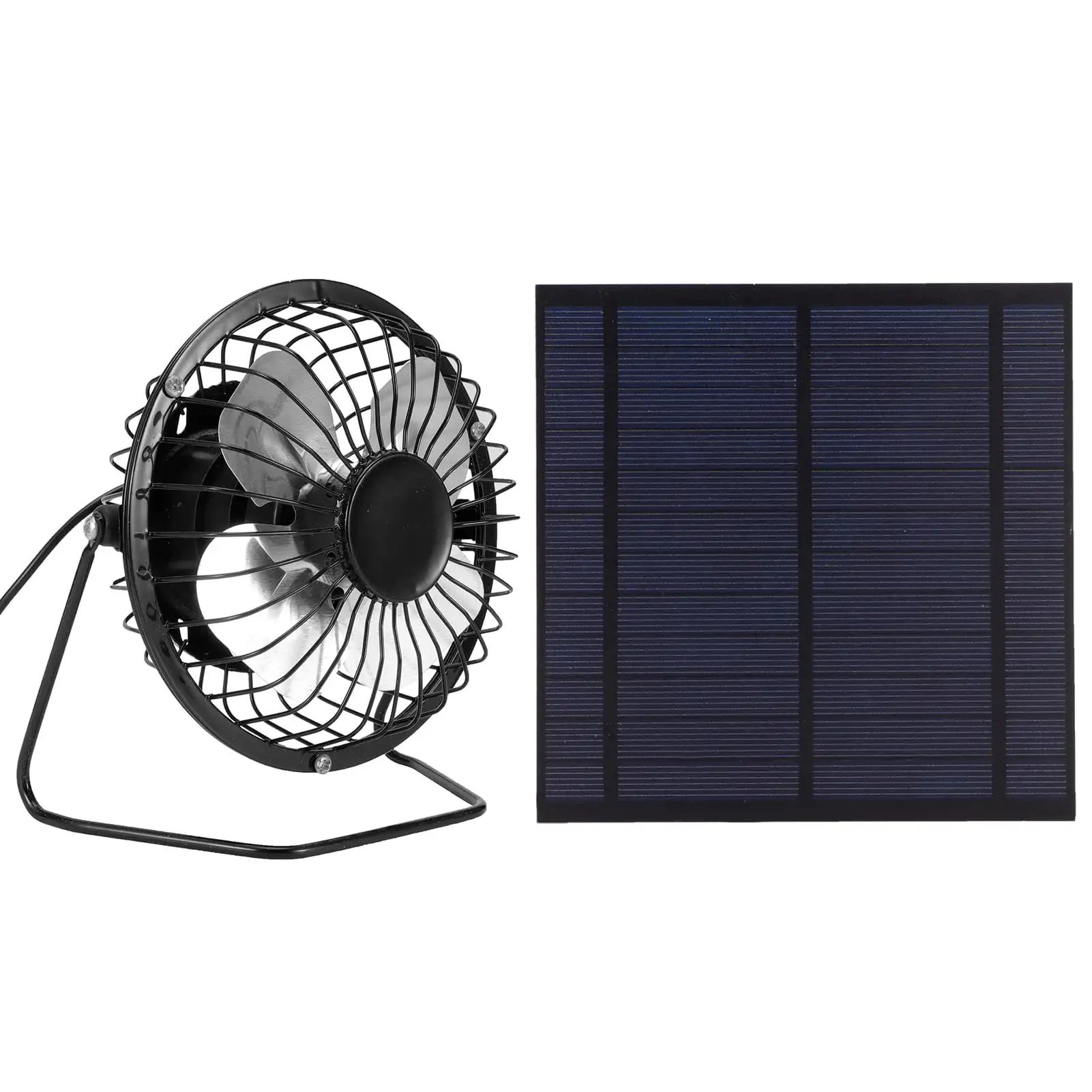 Solar Panel Cooling Fan, 5W Mini Iron Super Silent High Efficiency Output Solar Panel Powered Fan, For Greenhouses Dog House
