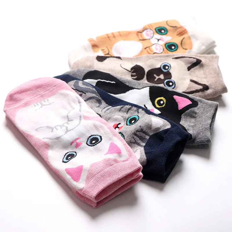 New Arrival Cute Animal Funny Ankle Short Casual Socks Kawaii Cat Dog Sokken Women Harajuku For Ladies Christmas Gifts Sox