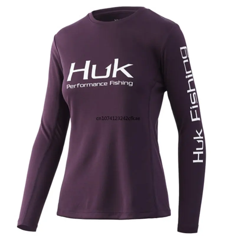 

HUK Fishing Shirt Long Sleeve Uv Protection Women T-shirts Outdoor Summer Top Camouflage Moisture Wicking Jersey Fishing Apparel