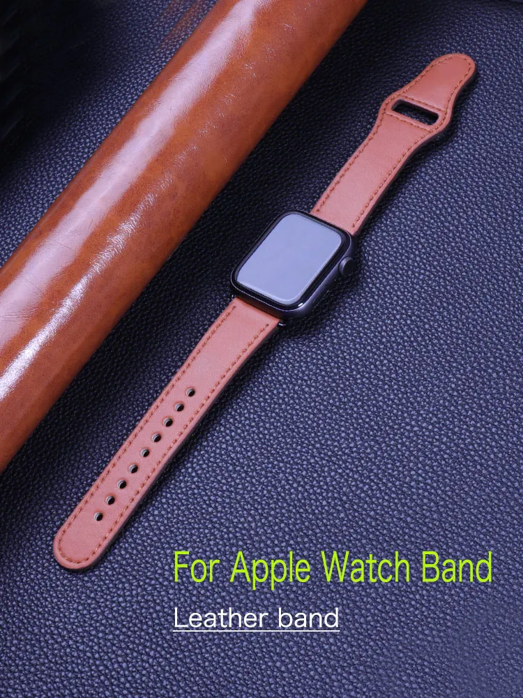 

Leather band For Apple watch Ultra 49mm 44mm 40mm 38mm/42mm wrist bracelet 45/44 mm strap iWatch series 8 7 6 5 4 3 se 41mm/45mm
