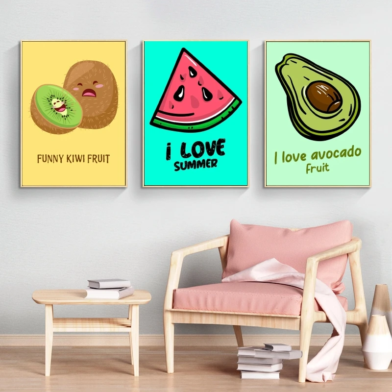 

Print On Canvas Watermelon I love Summer High Quality Art Wall Decoration Poster Home Modular Painting Hanging Picture Classic