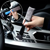 double ended soft brush car air outlet dashboard vent slit cleaning detailing duster sweeping brushes auto washing keyboard tool