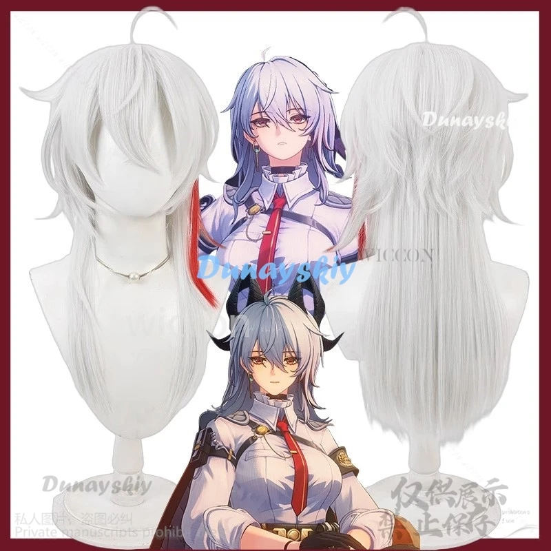 Аниме игра Wuthering Waves Zani косплей костюм серебристо-белый мелированный красный