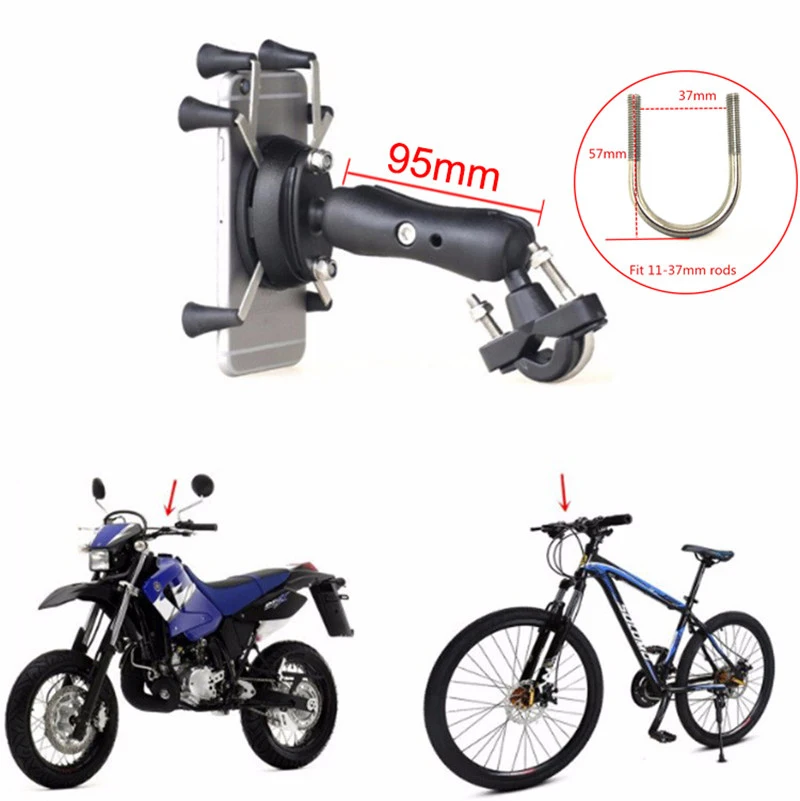 XMXCZKJ Motorcycle Handlebar Phone Mount Holder Bike Mobile Cell Phone Holder Smartphone Support for Iphone 11 Xiaomi Huawei