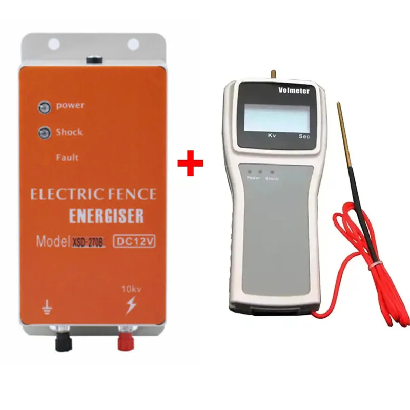 

2 In 1 0.5 Joules Electric Fence Energizer For Farm Poultry Livestock Voltage Tester 0-12KV LCD Voltage Measure Tool AC Control