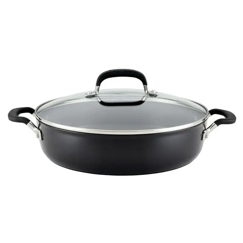 

Anodized Nonstick Pan with Lid, 5-Quart, Onyx Black