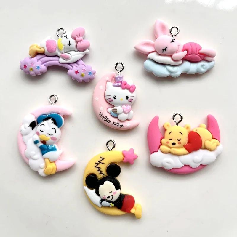 Заколка для волос сделай сам из смолы с плоским основанием мультяшное животное