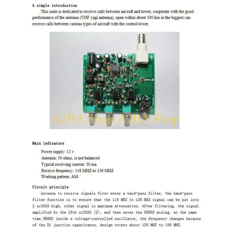 Фото A2BA авиационный радиоприемник DIY Project 118 136 МГц Высокая чувствительность УКВ антенны Полосовой фильтр для 190 км №1