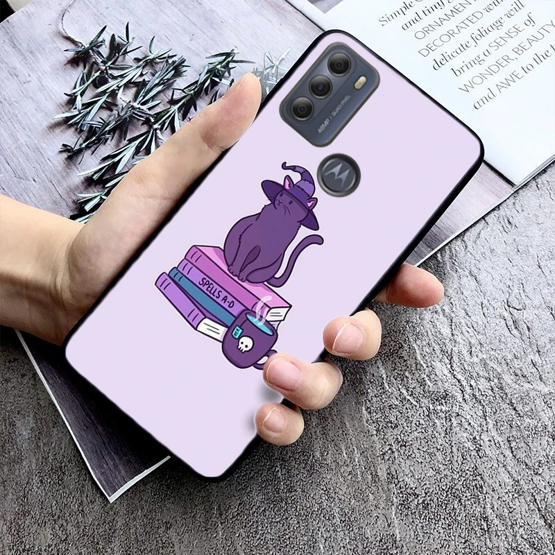 Чехол Girly Pastel Witch Goth Cat для Motorola Edge 50 40 Pro 30 Ultra Neo Fusion Moto G84 G54 G85 G62 G53 G72